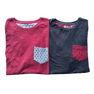 SGR Men’s Short Sleeve Pocket 2 T-Shirts - Red & Gray  - XL